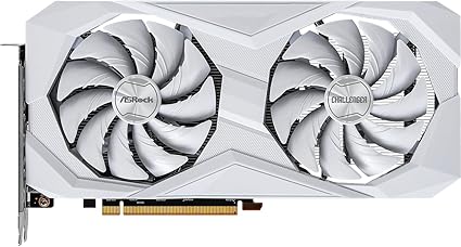 ASRock AMD Radeon RX 6600 Challenger White 8GB GDDR6 Graphics Card 0dB Silent Cooling 128-bit 7680 x 4320 DisplayPort HDMI 14 Gbps Dual Fan 7nm