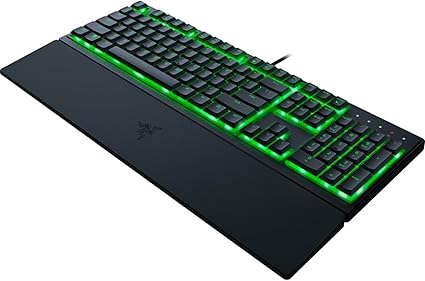 Razer Ornata V3 X Gaming Keyboard: Low Profile Keys - Silent Membrane Switches - Spill Resistant - Chroma RGB Lighting - Ergonomic Wrist Rest Snap Tap