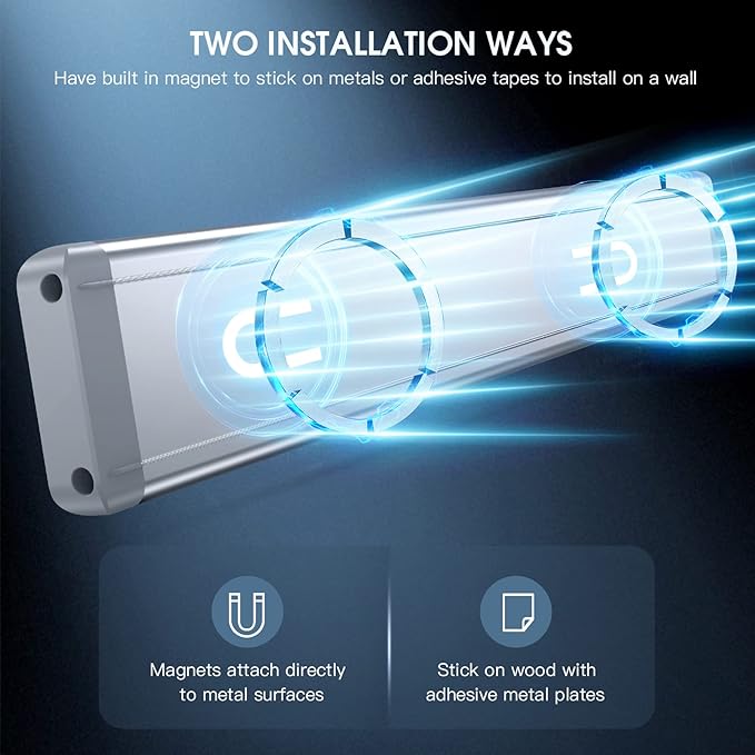 Under Cabinet Lights, 40 LED Rechargeable Battery Operated Motion Sensor Light Indoor, 2 Pack Magnetic Dimmable Closet Lights, Wireless Under Counter Lights for Kitchen, Stairs