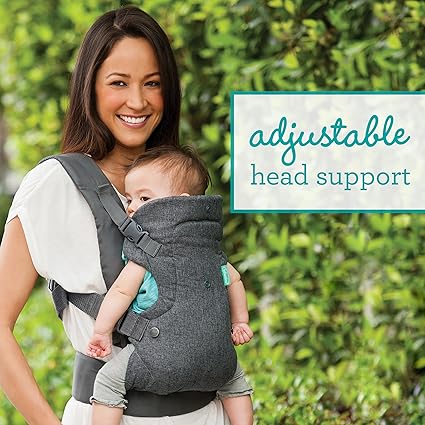 Infantino Flip Advanced 4-in-1 Baby Carrier - Ergonomic, Convertible, Face-in and Face-Out Front and Back Baby Carrier for Newborn to Toddler 8-32 lbs, Gray